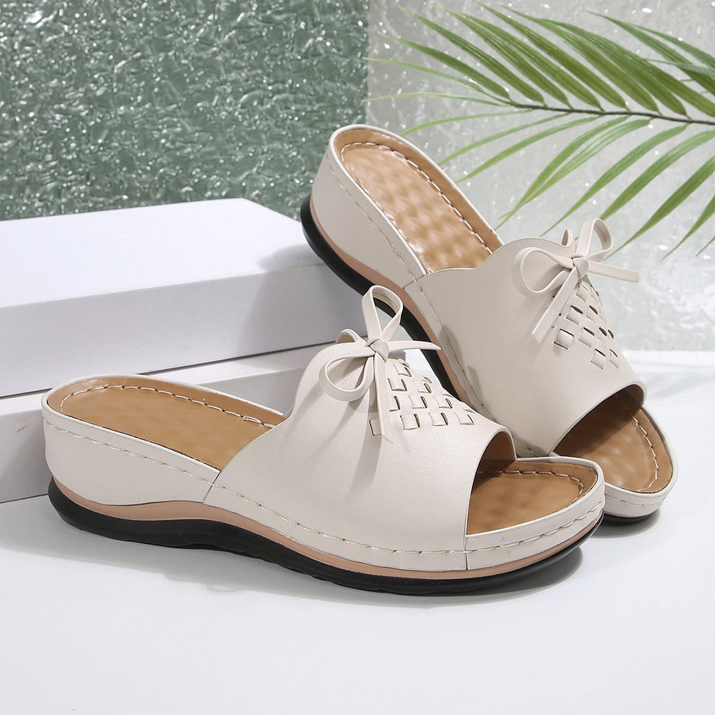 New Orthopedic Bow Wedge-heeled Platform Slippers