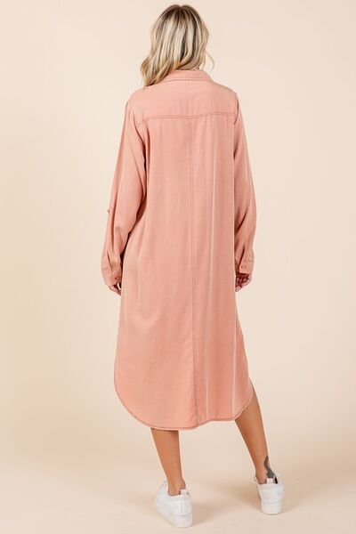 Mittoshop Button Down Long Sleeve Shirt Dress