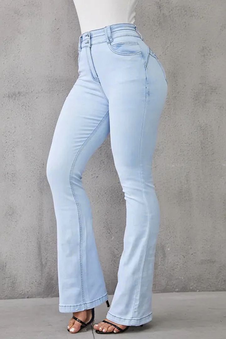2024 Button Front Butt Lifting Flare Jeans