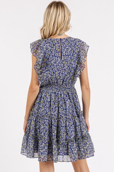 Mittoshop Ditsy Floral Print Ruffle Chiffon Mini Dress