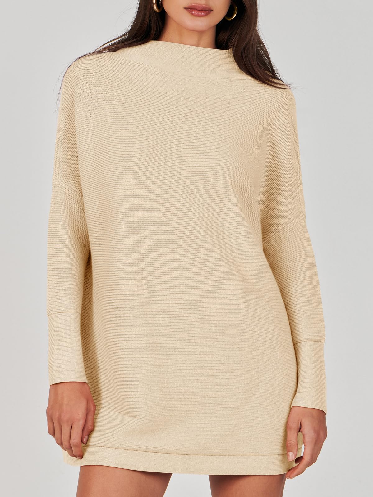 Women's Mock Neck Slouchy Knit Tunic Sweaters (Buy 2 Free Shipping)