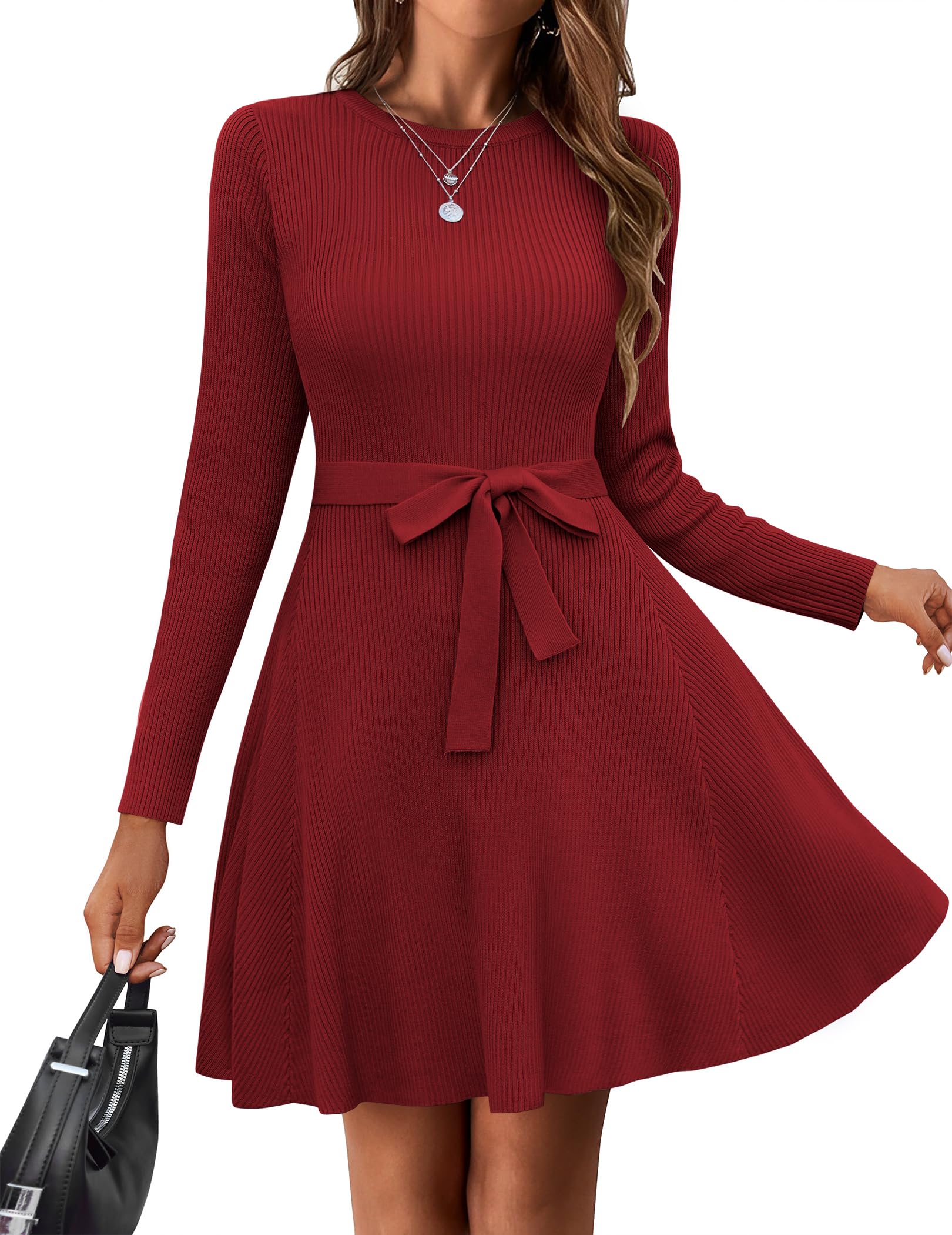 Women's Ribbed Knit Pullover Sweater Dress (Buy 2 Free Shipping)