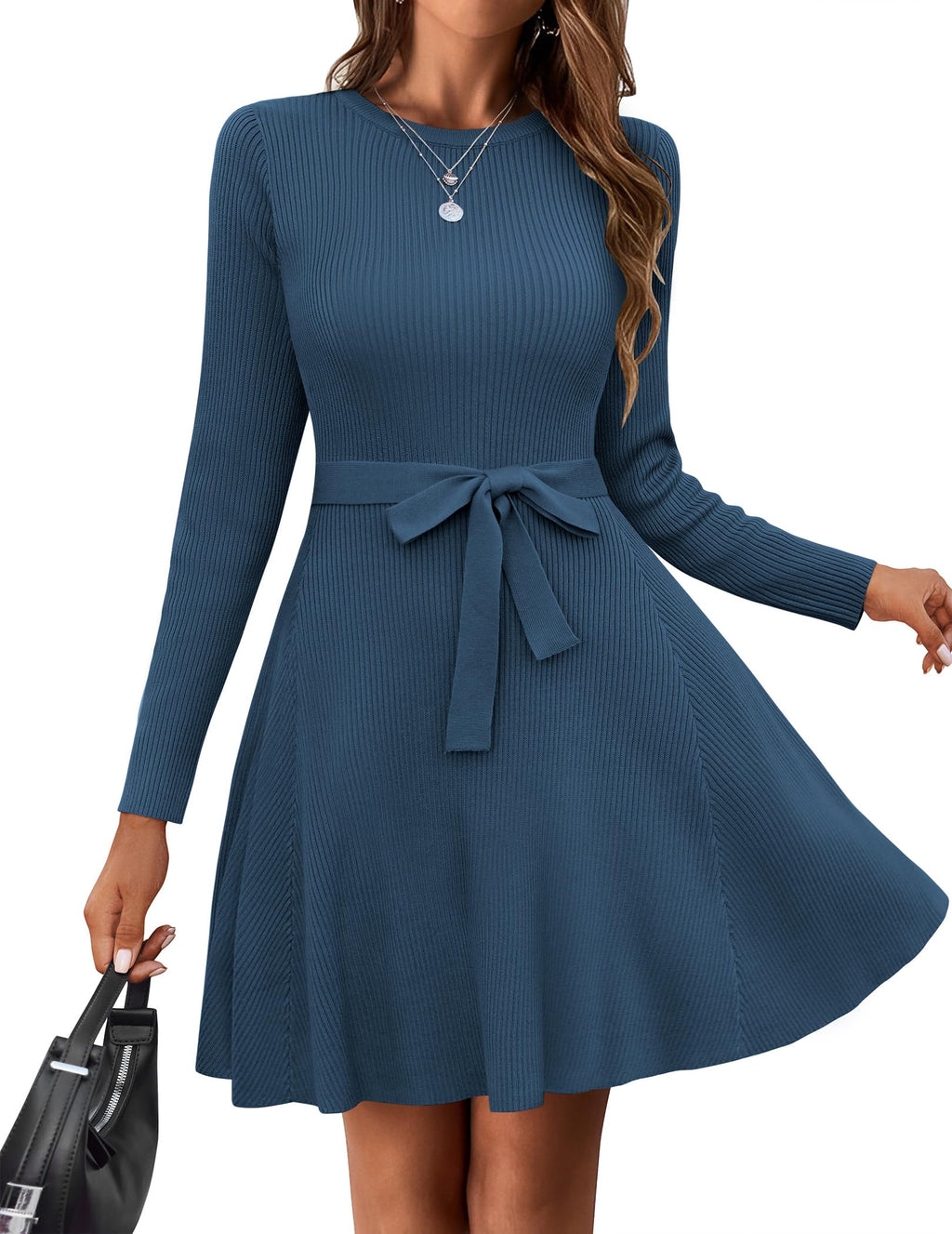 Women's Ribbed Knit Pullover Sweater Dress (Buy 2 Free Shipping)