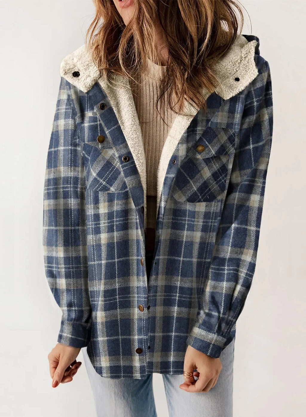 Women's Flannel Plaid Fleece Hooded Jacket (Buy 2 Free Shipping)
