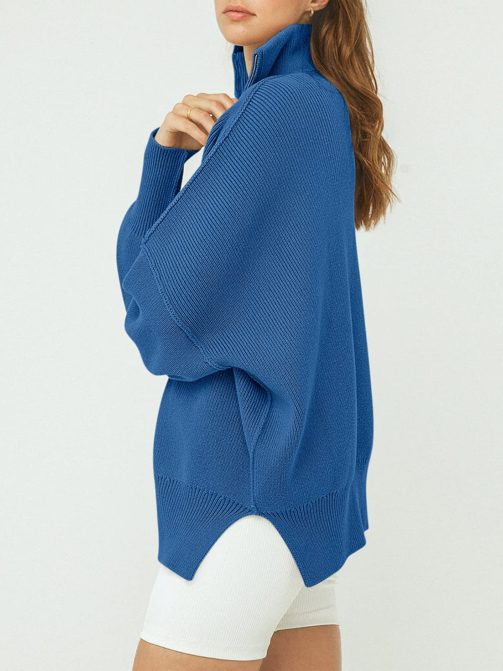 Women's Oversized Quarter Zip Sweater Pullover (Buy 2 Free Shipping)