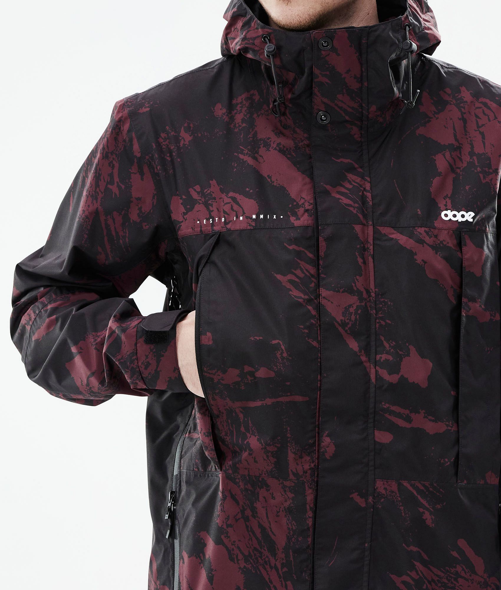 Outdoor Jacket For Men Paint Burgundy