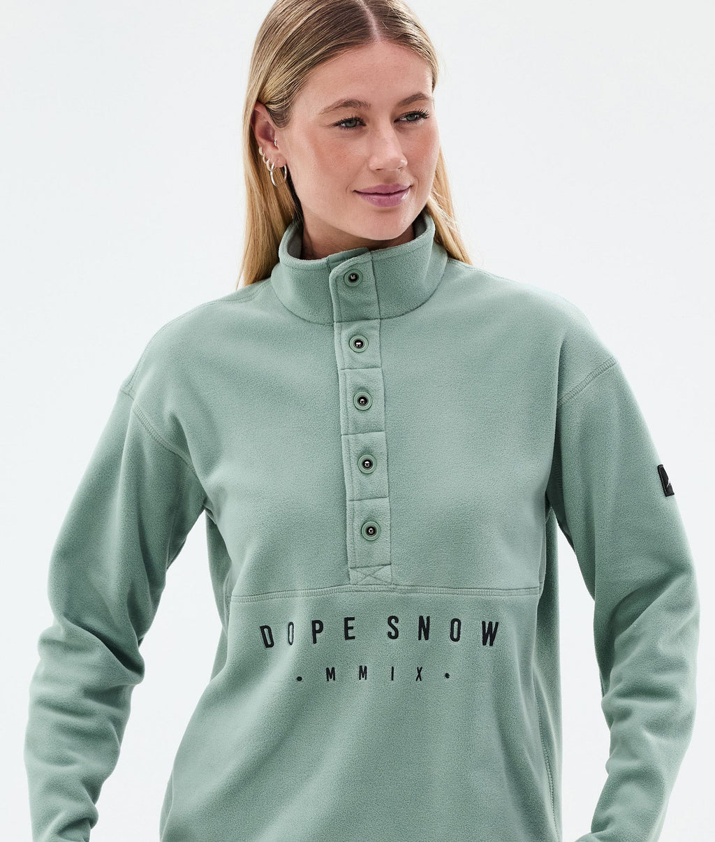 Fleece Sweater For Women Faded Green