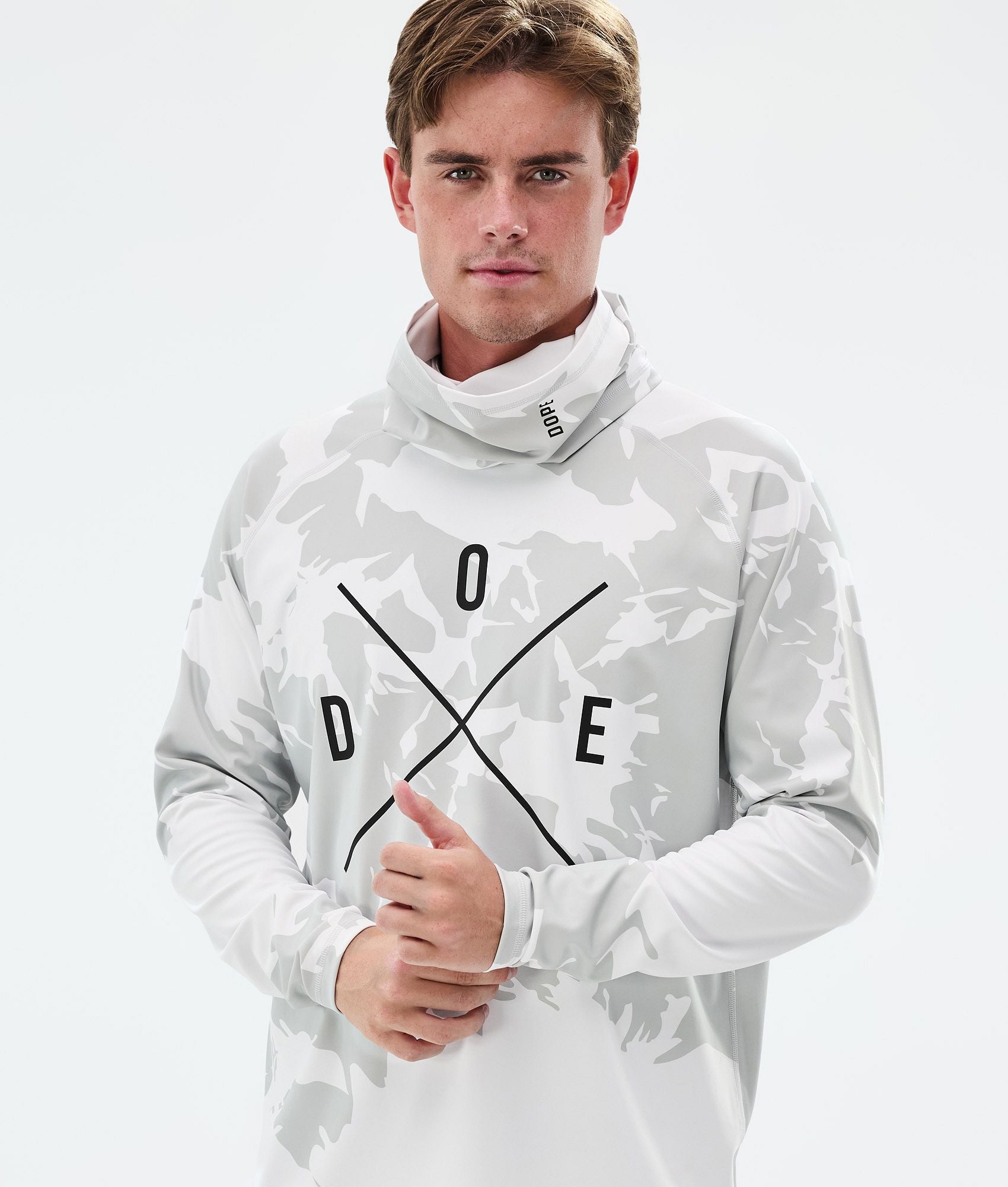 Base Layer Top For Men 2X-Up Grey Camo