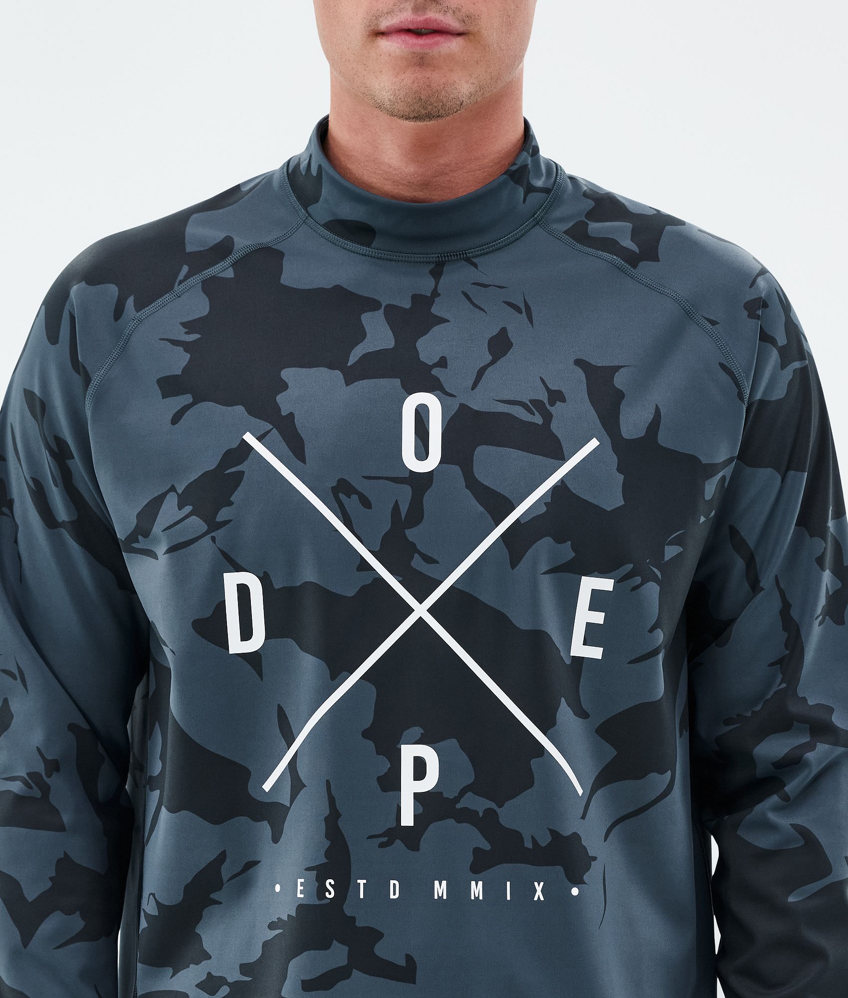 Base Layer Top For Men 2X-Up Metal Blue Camo