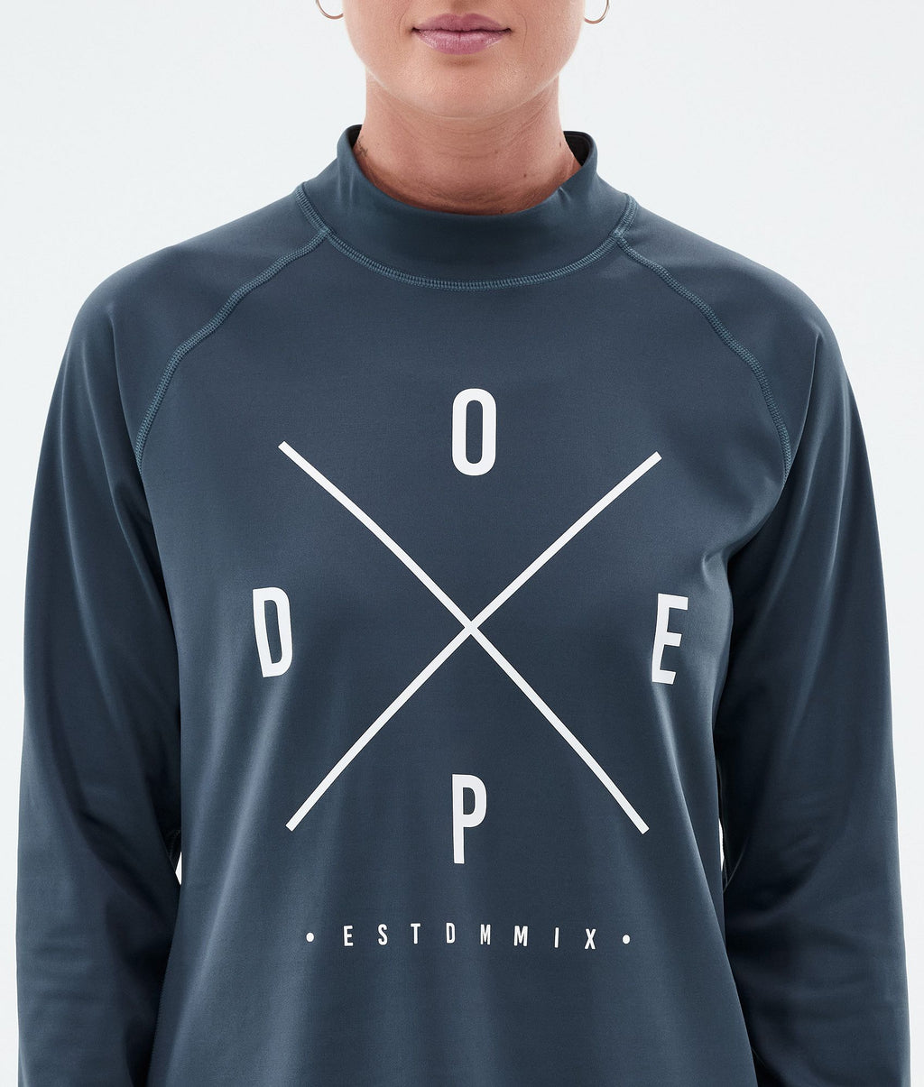 Base Layer Top For Women 2X-Up Metal Blue