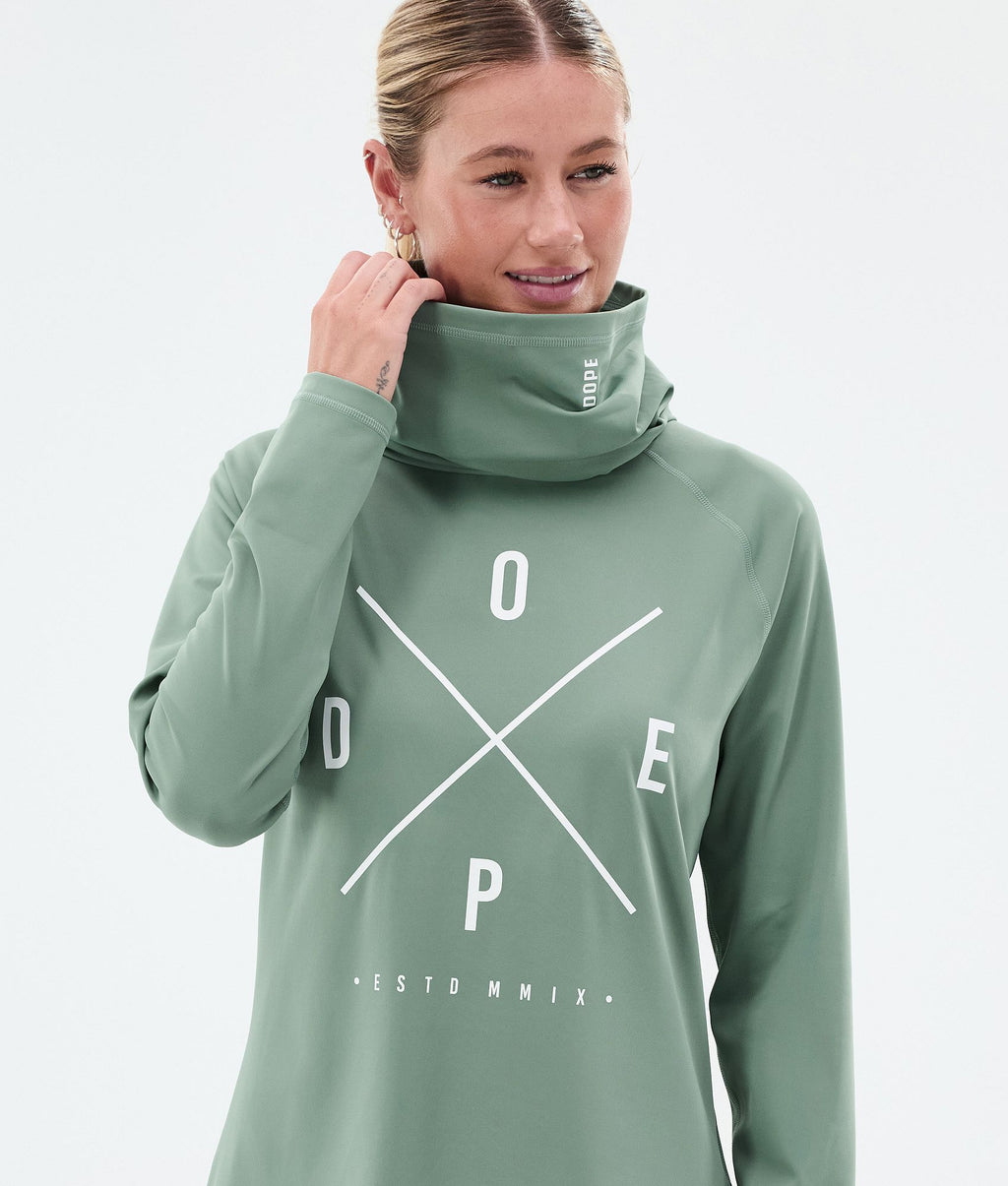 Base Layer Top For Women 2X-Up Faded Green
