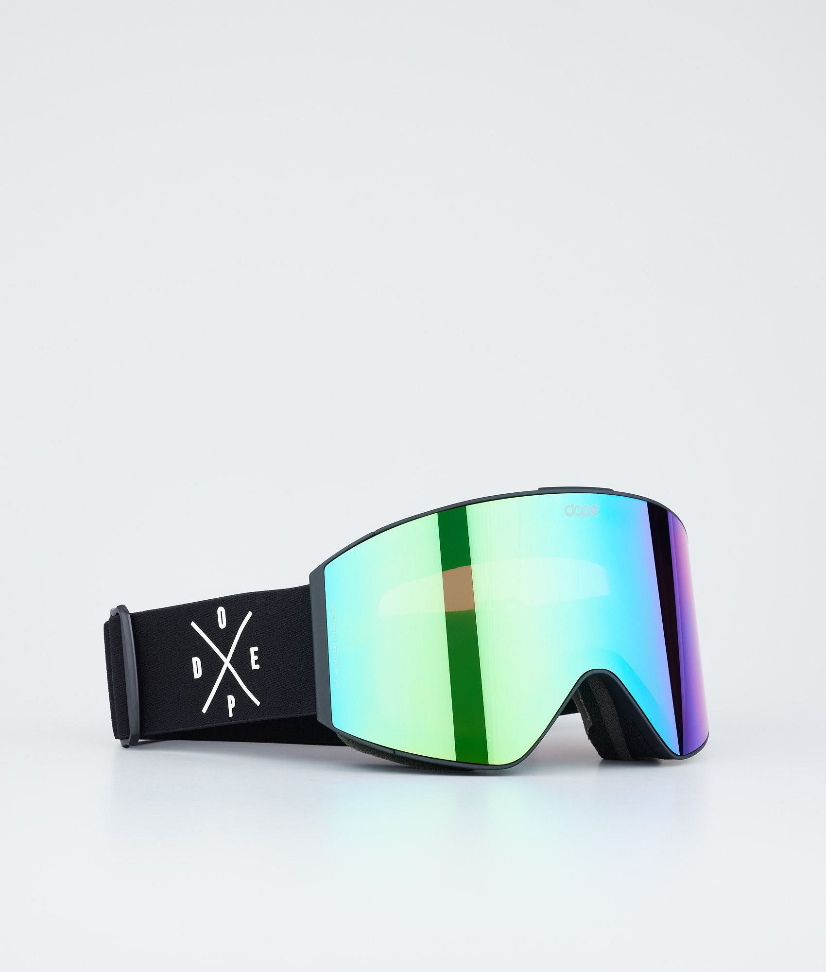 Ski Goggles Black/Green Mirror