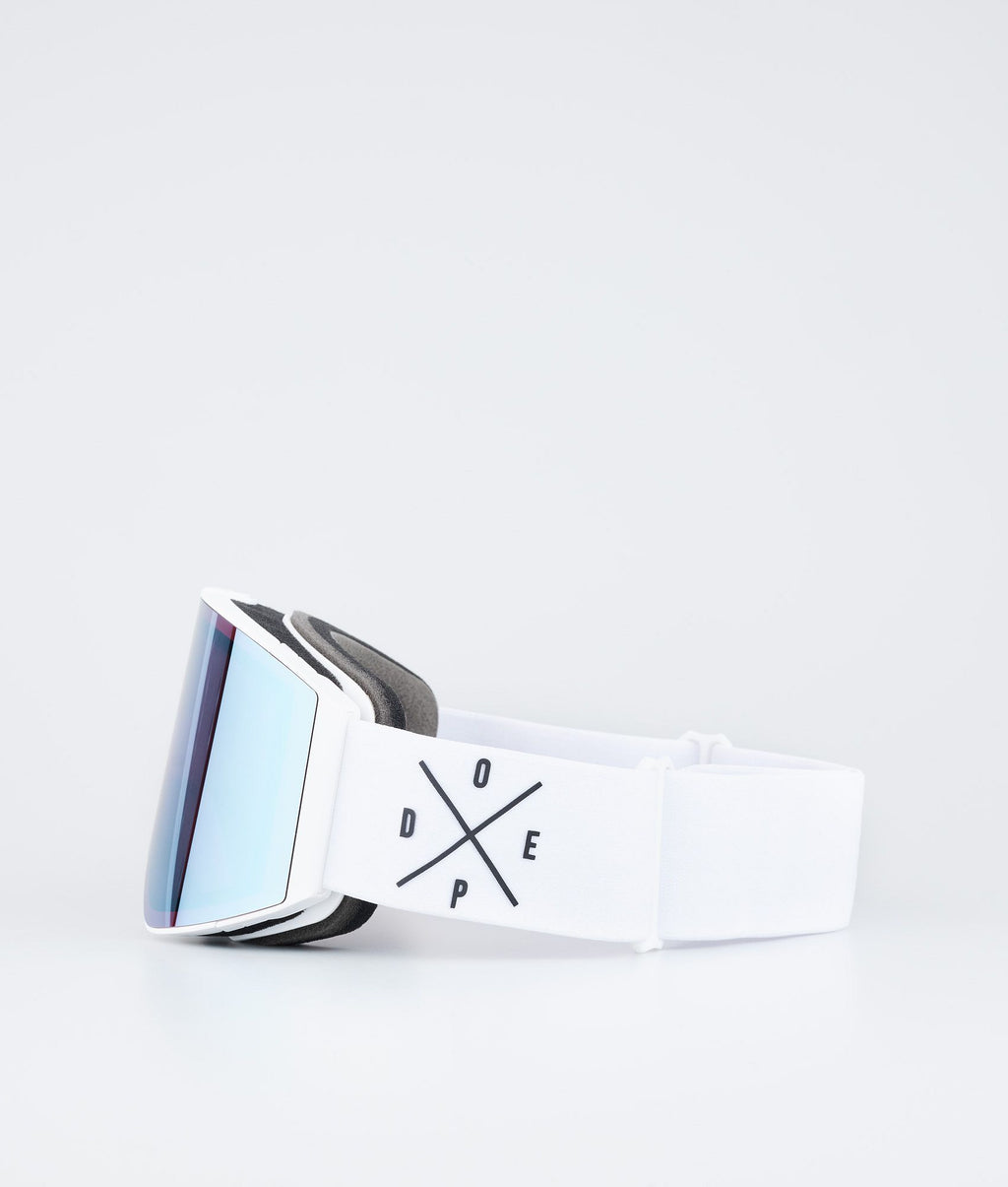 Ski Goggles White/Blue Mirror