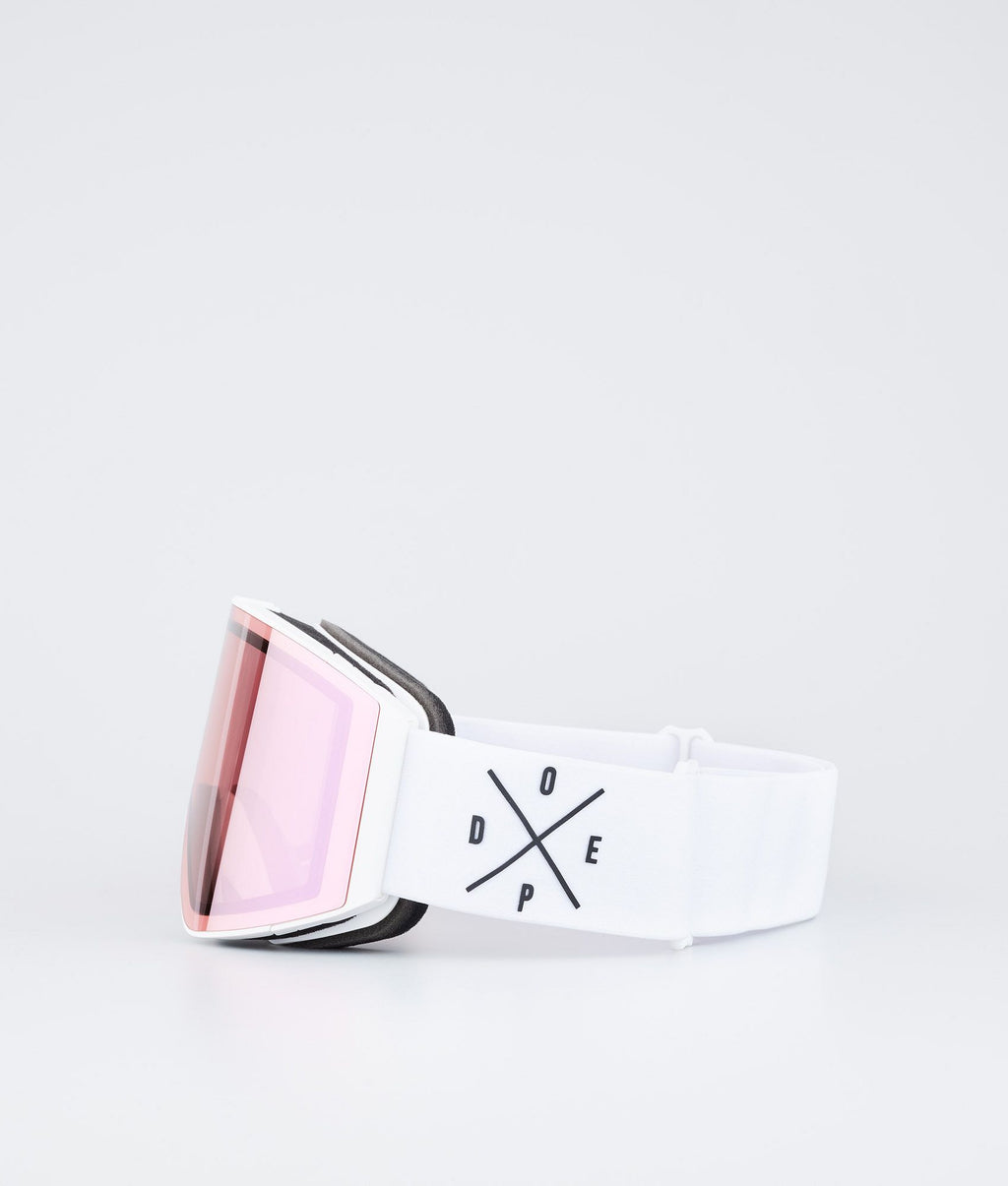 Ski Goggles White/Pink Mirror