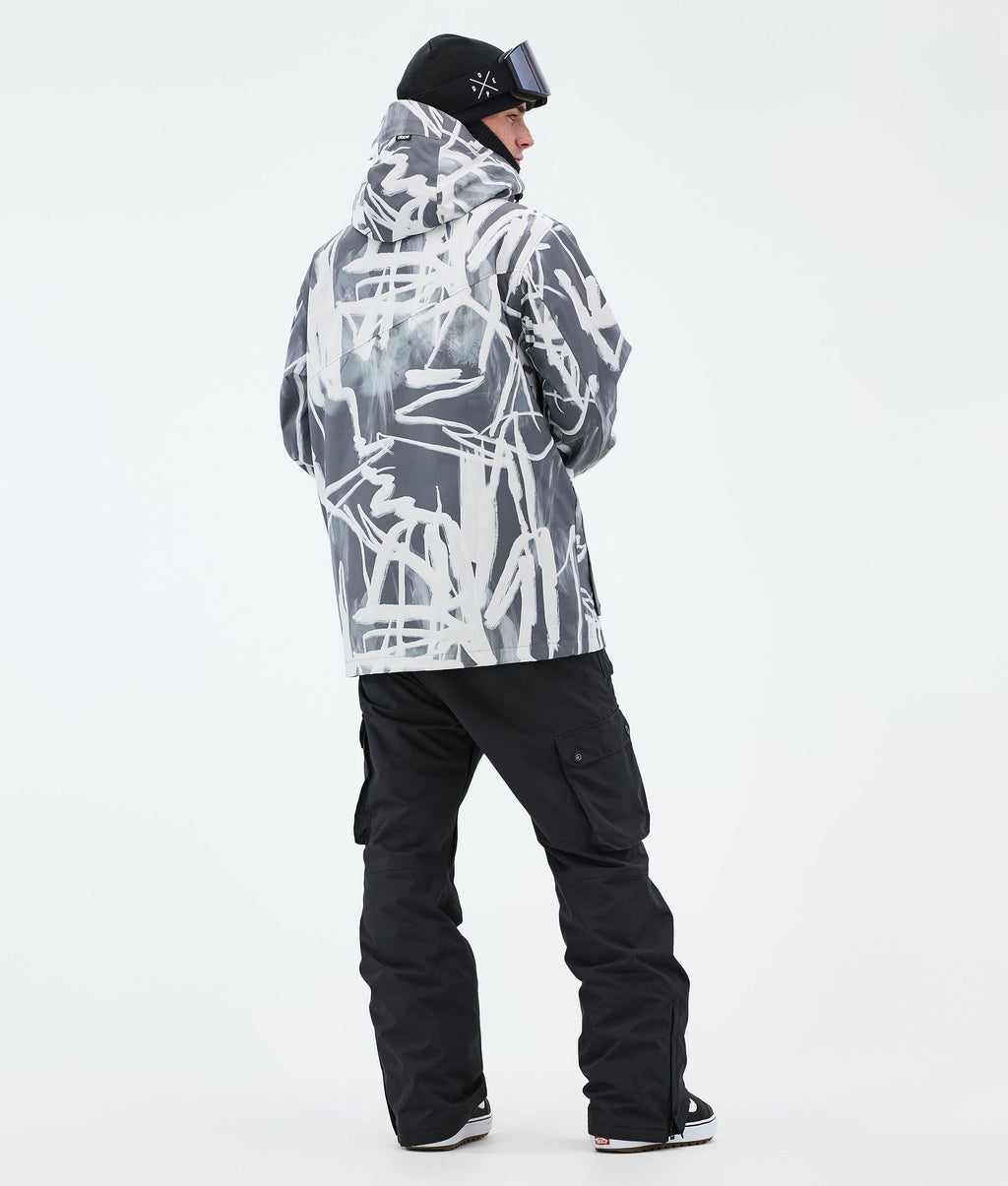 Snowboard Jacket For Men Scribble Black
