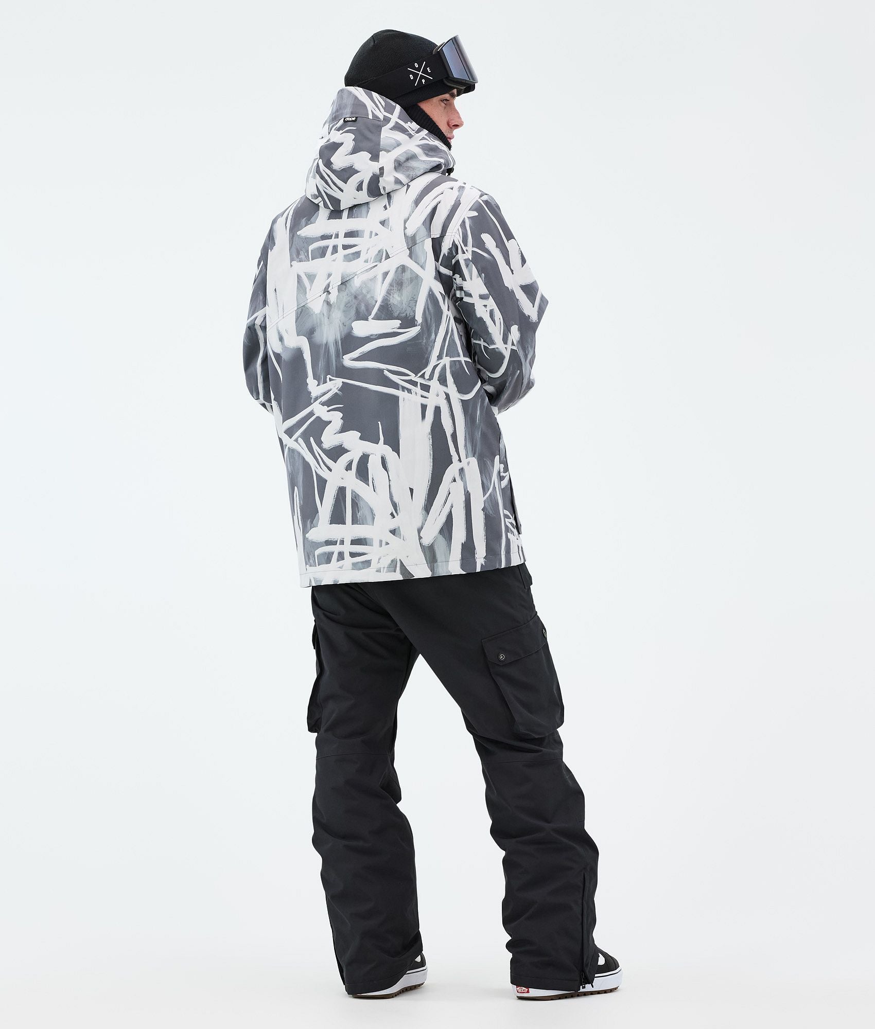 Snowboard Jacket For Men Scribble Black