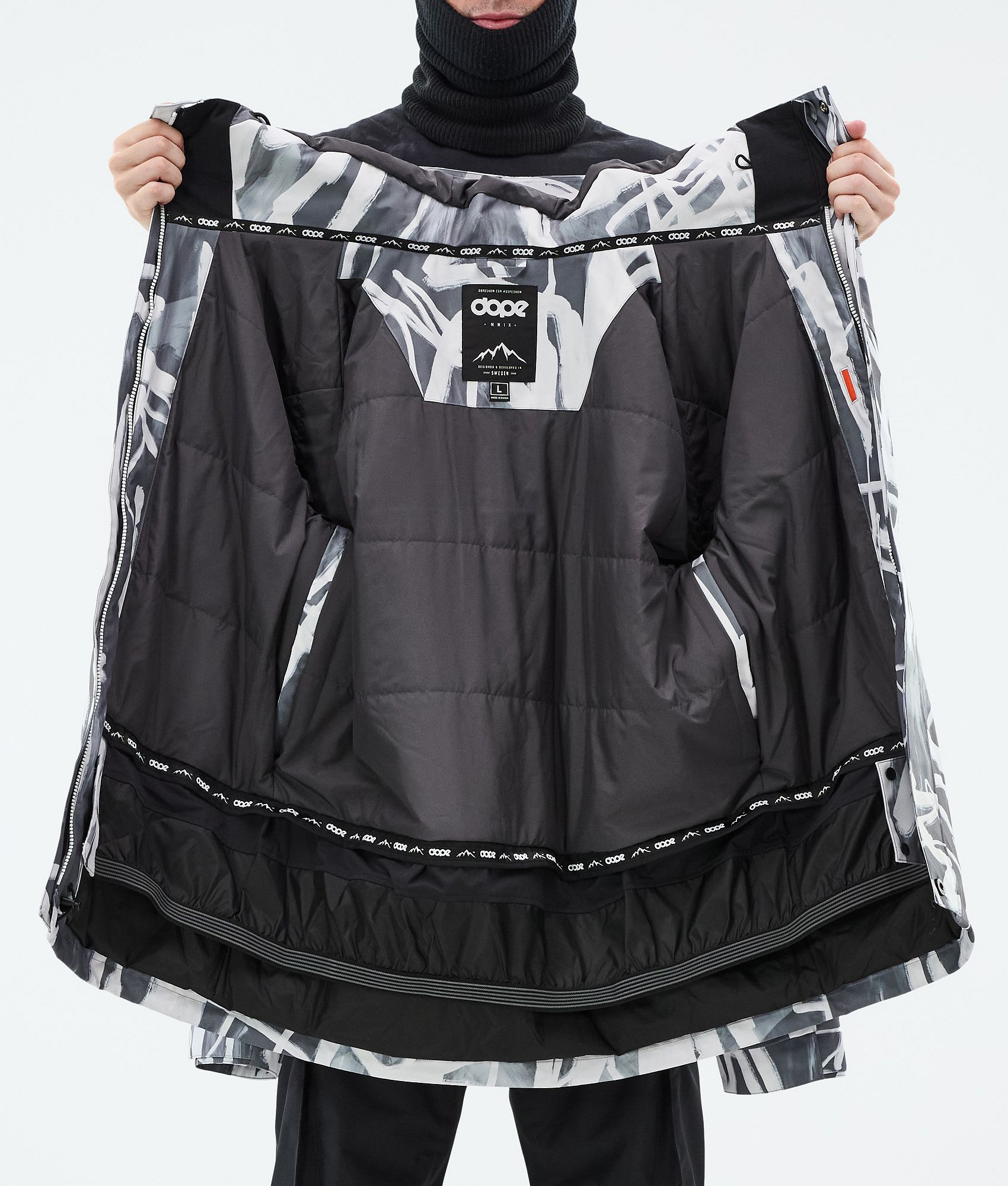 Snowboard Jacket For Men Scribble Black