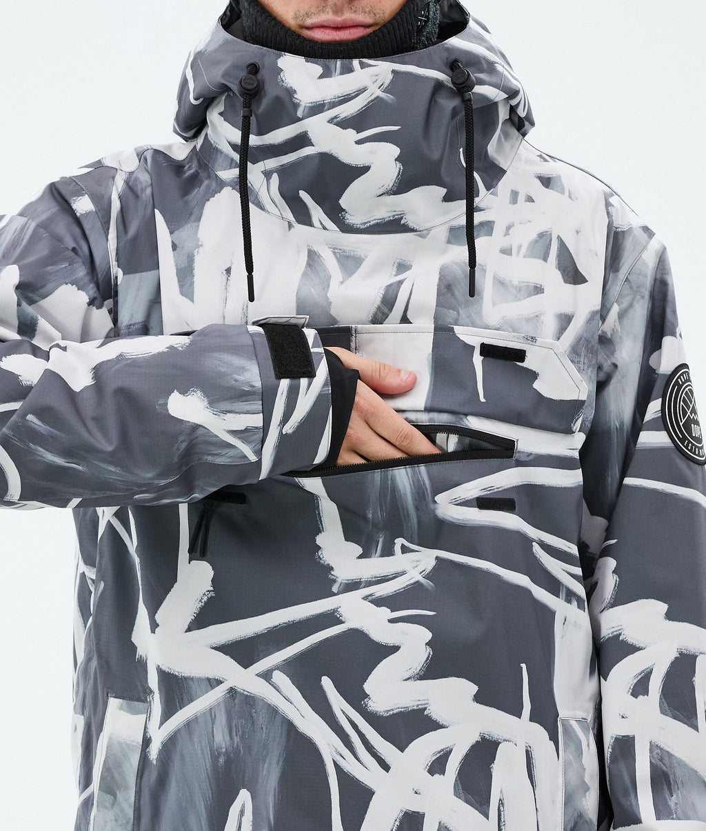 Snowboard Jacket For Men Scribble Black