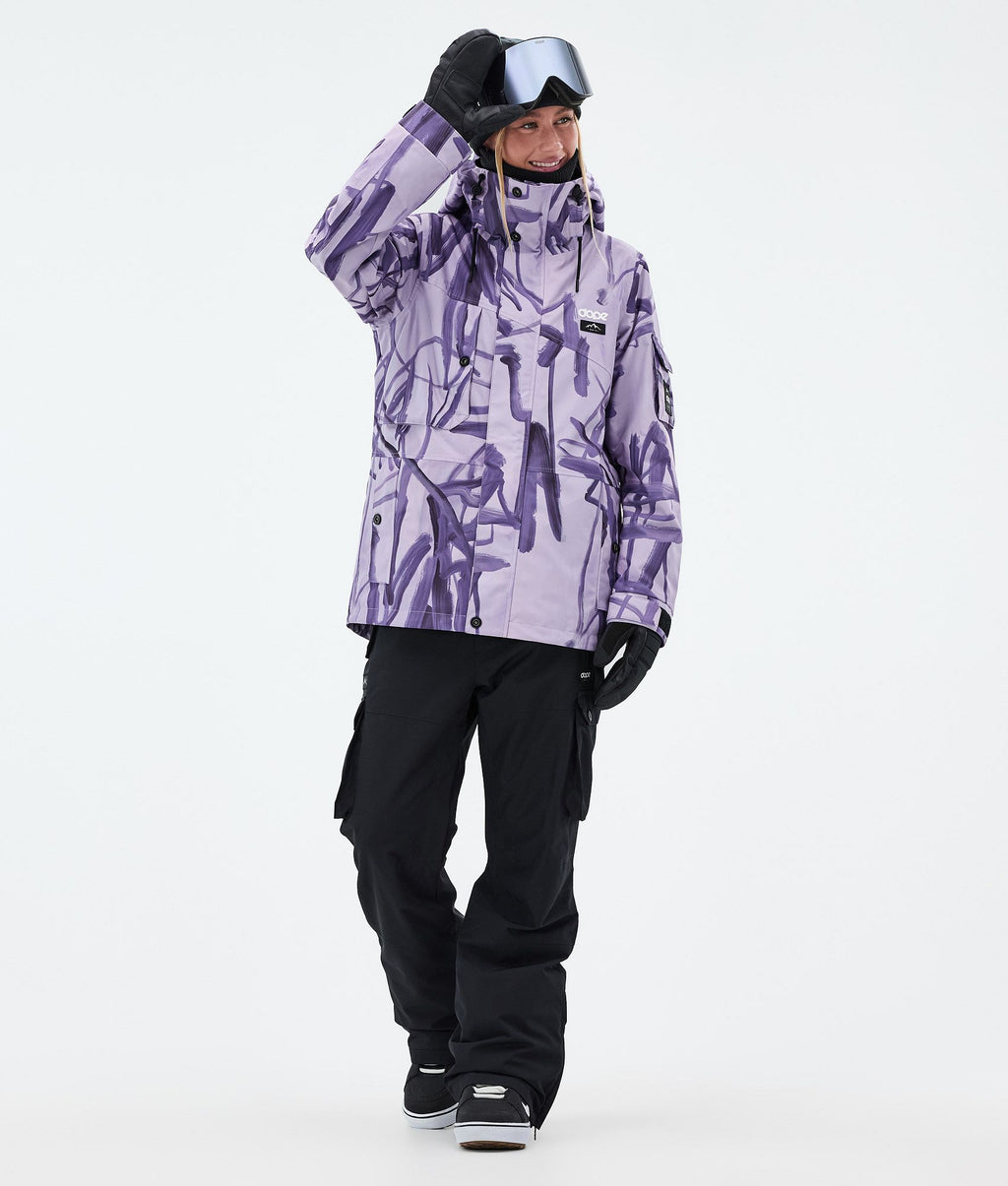 Snowboard Jacket For Women Scribble Purple