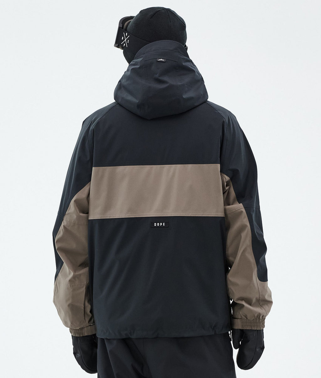 Snowboard Jacket For Men Stripe Black/Walnut