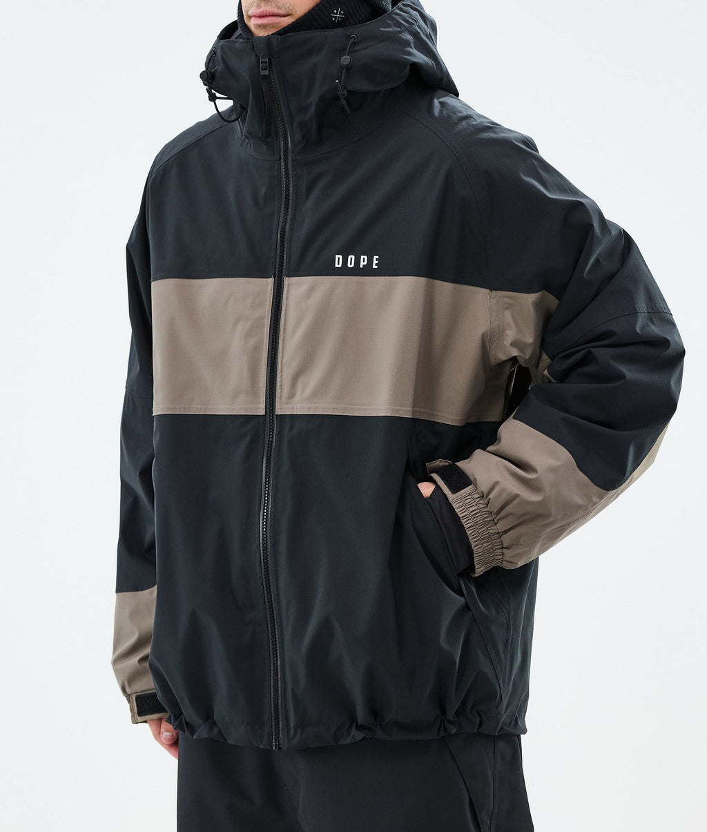 Snowboard Jacket For Men Stripe Black/Walnut