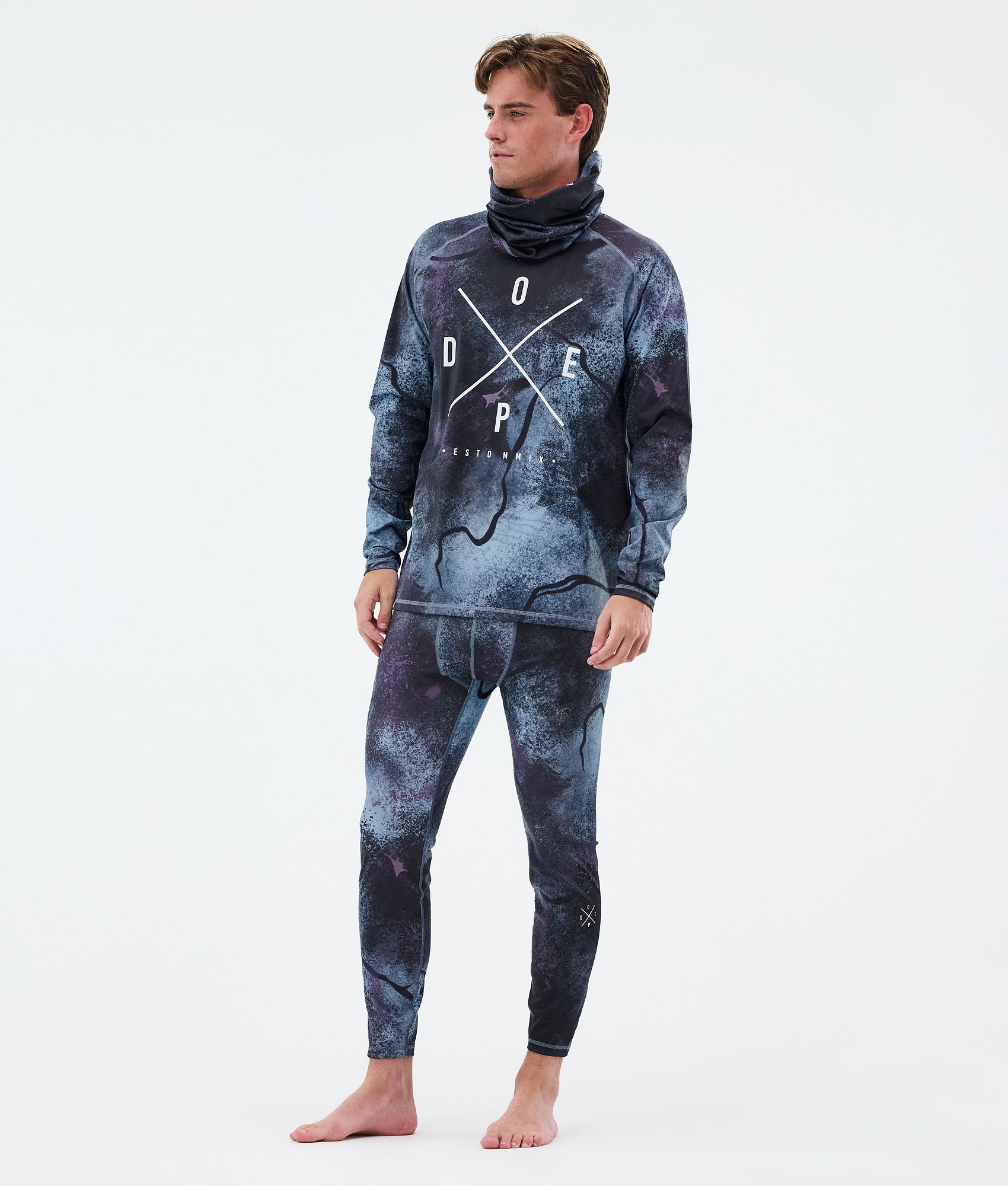 Base Layer Top For Men 2X-Up Jungle Purple