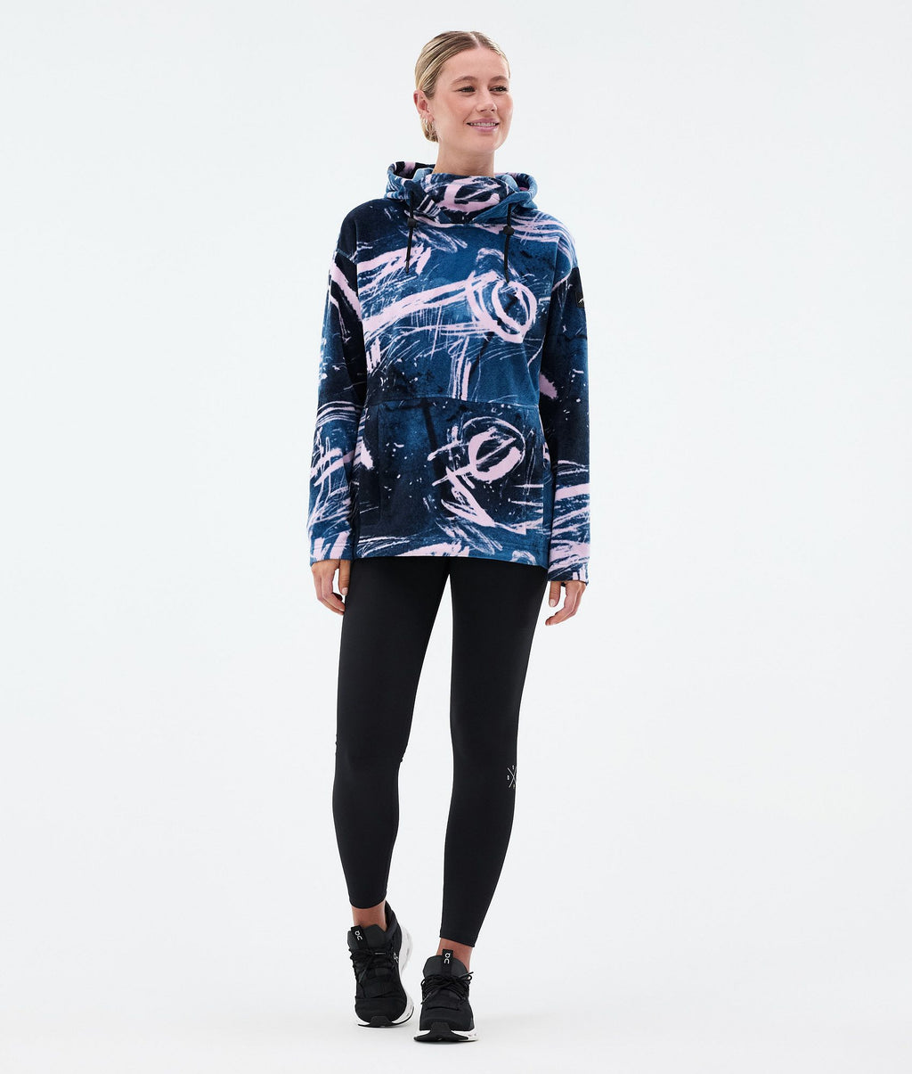 Fleece Hoodie For Women Carvings Pink