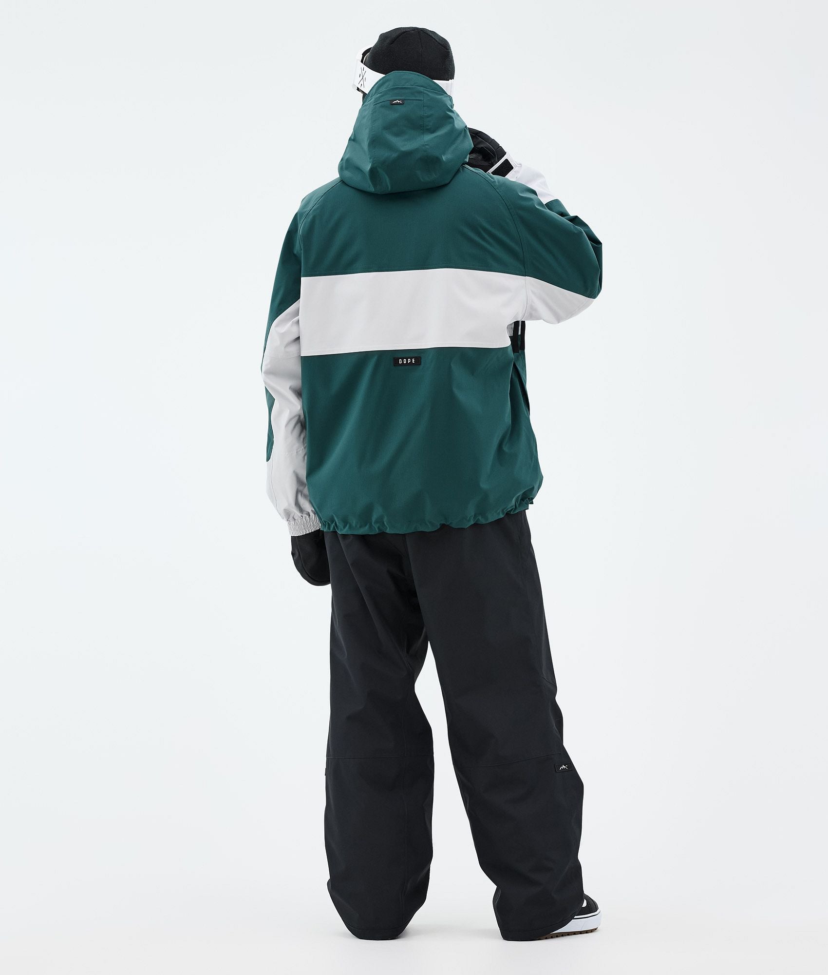 Snowboard Jacket For Men Stripe Bottle Green/Light Grey