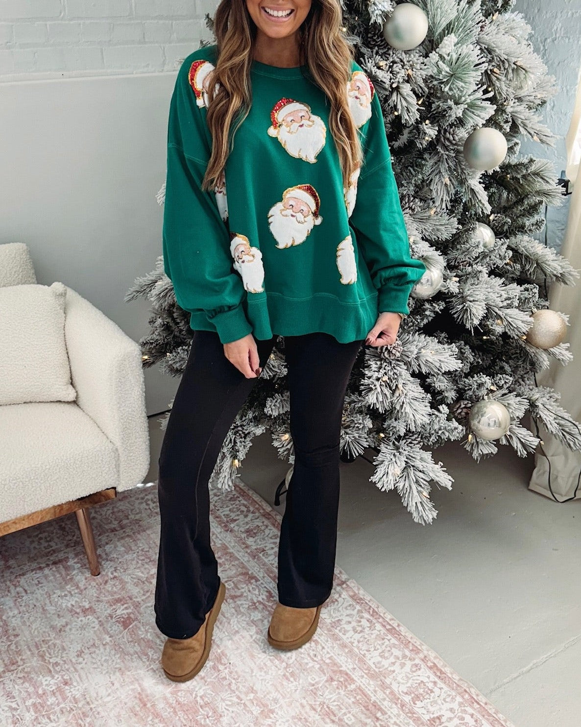 Women's Oversized Sequin Santa Pullover (Buy 2 Free Shipping)