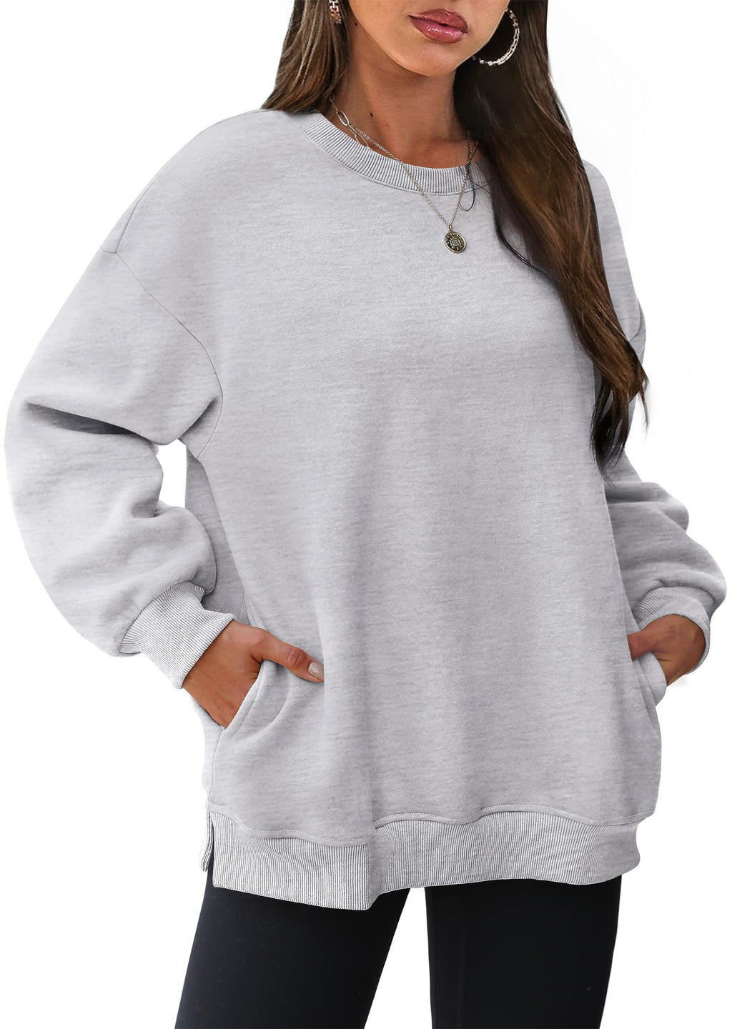 Women's Oversized Crewneck Sweatshirts with Pockets (Buy 2 Free Shipping)