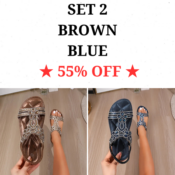 🔥Last Day Promotion 70% OFF🔥 Vintage Women's Sandals - Comfortable Slip-On Flats with Open Toe Design