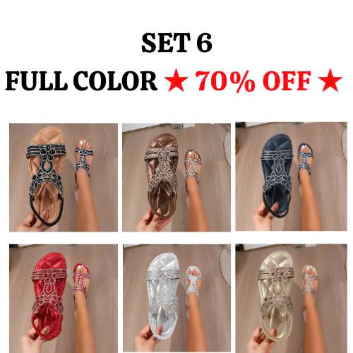 🔥Last Day Promotion 70% OFF🔥 Vintage Women's Sandals - Comfortable Slip-On Flats with Open Toe Design